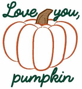 Picture of Love You Pumpkin Machine Embroidery Design