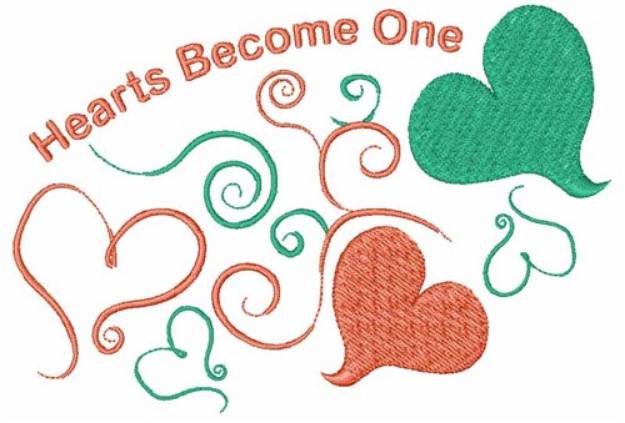 Picture of Hearts Become One Machine Embroidery Design