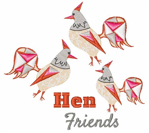 Hen Friends Machine Embroidery Design