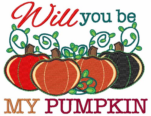 Will You Be My Pumpkin Machine Embroidery Design