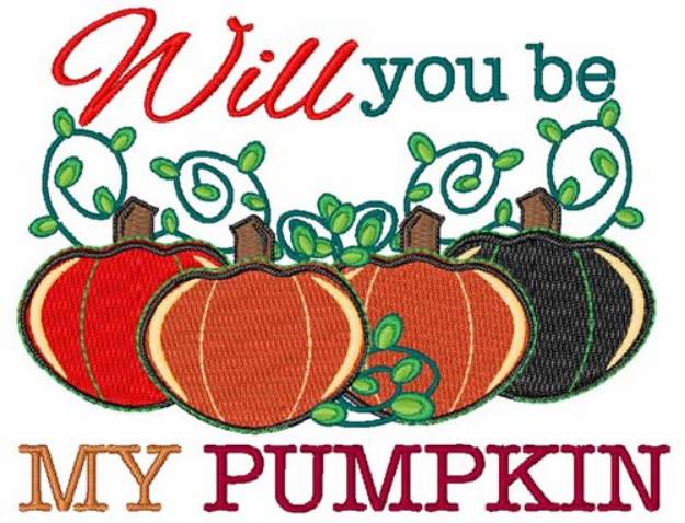 Picture of Will You Be My Pumpkin Machine Embroidery Design