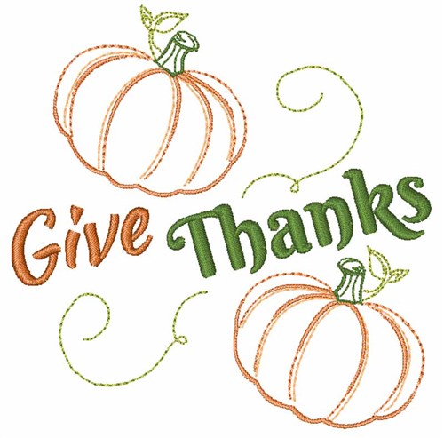 Give Thanks Machine Embroidery Design
