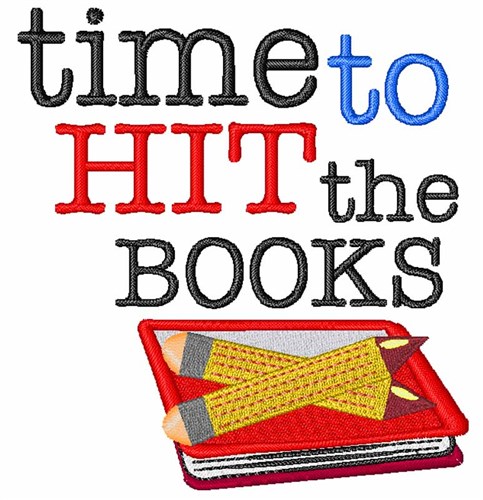 Time To Hit The Books Machine Embroidery Design