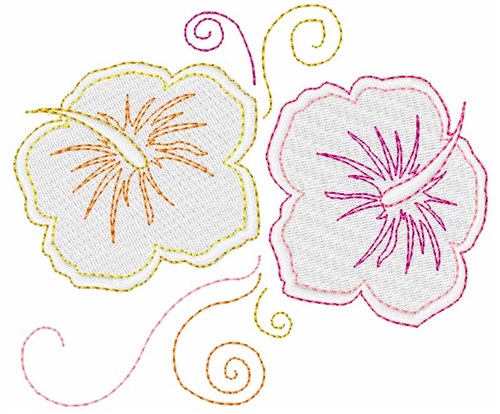 Tropical Flowers Machine Embroidery Design