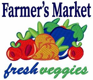 Picture of Farmers Market Fresh Veggies Machine Embroidery Design