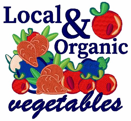 Local & Organic Vegetables Machine Embroidery Design