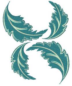 Picture of Floating Leaves Machine Embroidery Design