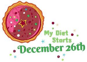 Picture of Diet Starts December 26th Machine Embroidery Design