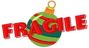 Picture of Fragile Christmas Ornament Machine Embroidery Design