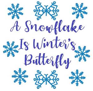 Picture of Snowflake Is Winters Butterfly Machine Embroidery Design