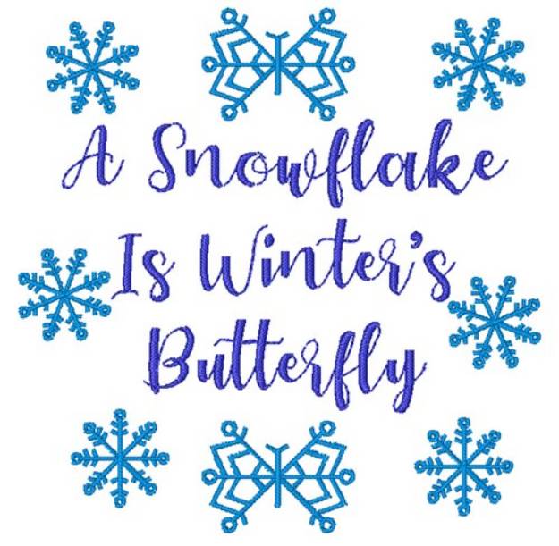 Picture of Snowflake Is Winters Butterfly Machine Embroidery Design
