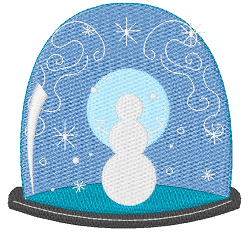 Snowman Snow Globe Machine Embroidery Design