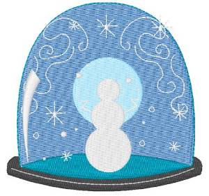 Picture of Snowman Snow Globe Machine Embroidery Design