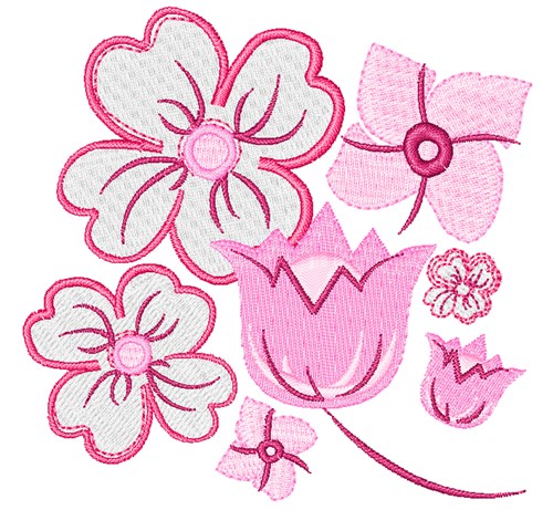Delicate Flowers Machine Embroidery Design