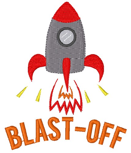 Rocket Ship Blast Off! Machine Embroidery Design