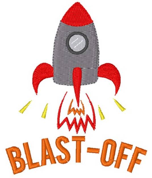 Picture of Rocket Ship Blast Off! Machine Embroidery Design