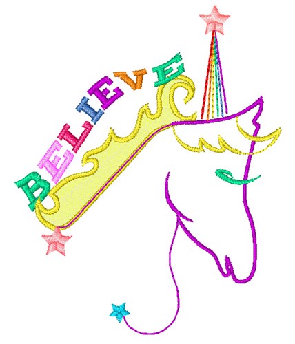Believe In Unicorns Machine Embroidery Design