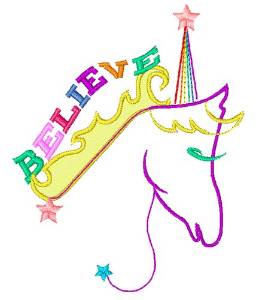 Picture of Believe In Unicorns Machine Embroidery Design