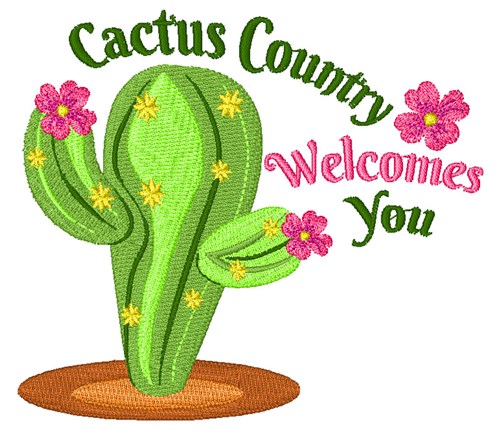 Cactus Country Welcomes You Machine Embroidery Design