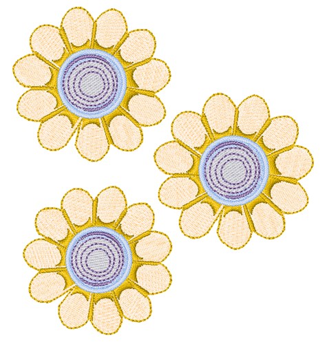 Spring Daisies Machine Embroidery Design