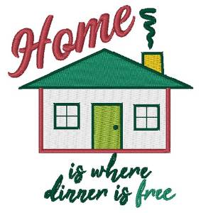 Picture of Where Dinner Is Free Machine Embroidery Design