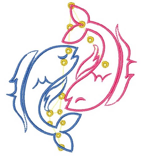Picture of Pisces Outline Machine Embroidery Design