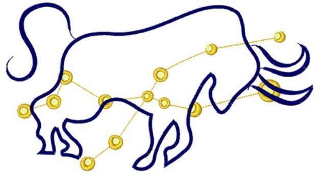 Picture of Taurus Bull Outline Machine Embroidery Design