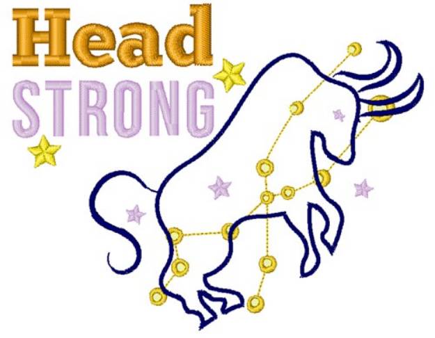 Picture of Head Strong Taurus Machine Embroidery Design