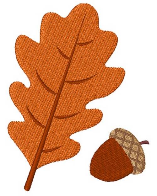 Picture of Thanksgiving Oak Leaf & Acorn Machine Embroidery Design