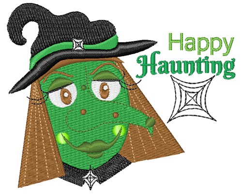 Happy Haunting Witch Machine Embroidery Design