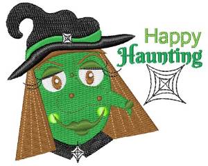 Picture of Happy Haunting Witch Machine Embroidery Design