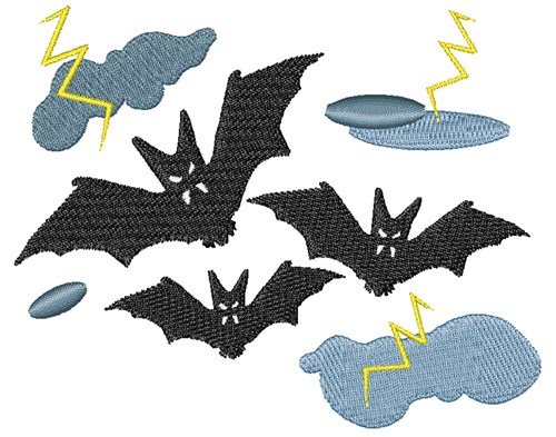 Halloween Bats Machine Embroidery Design