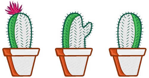 Cactus Border Machine Embroidery Design