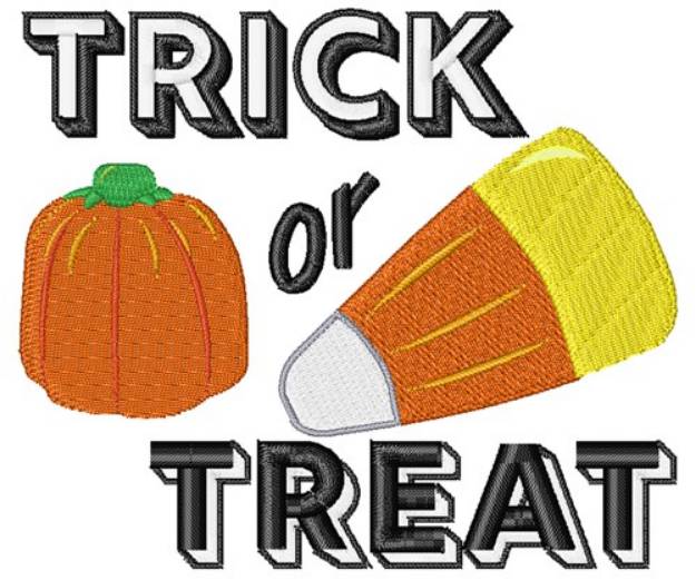 Picture of Candy Corn Trick or Treat Machine Embroidery Design
