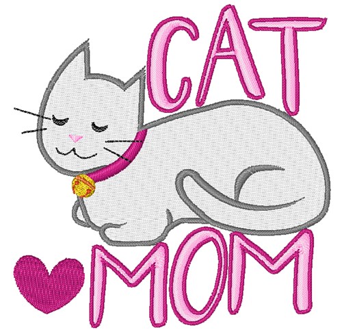 Cat Mom Machine Embroidery Design