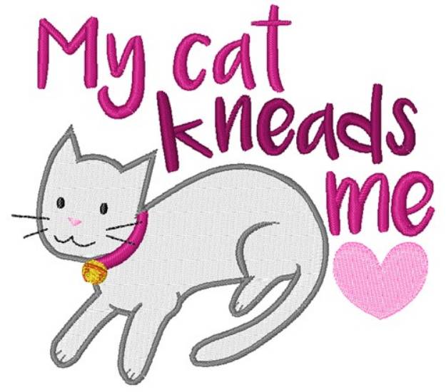 Picture of My Cat Kneads Me Machine Embroidery Design
