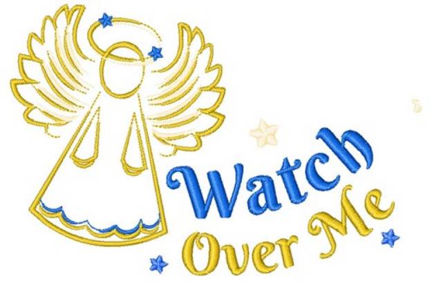 Picture of Watch Over Me Angel Machine Embroidery Design