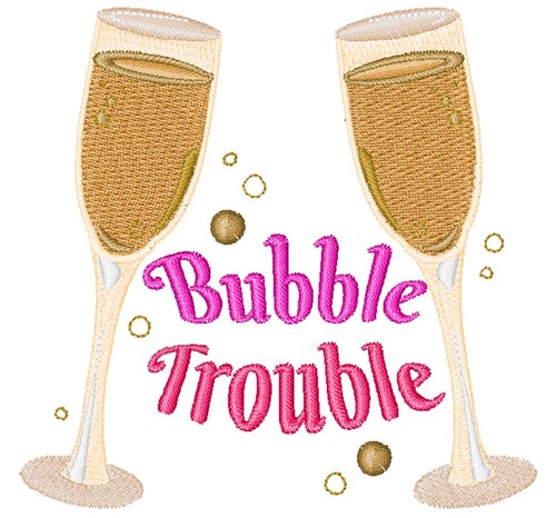 Champagne Bubble Trouble Machine Embroidery Design