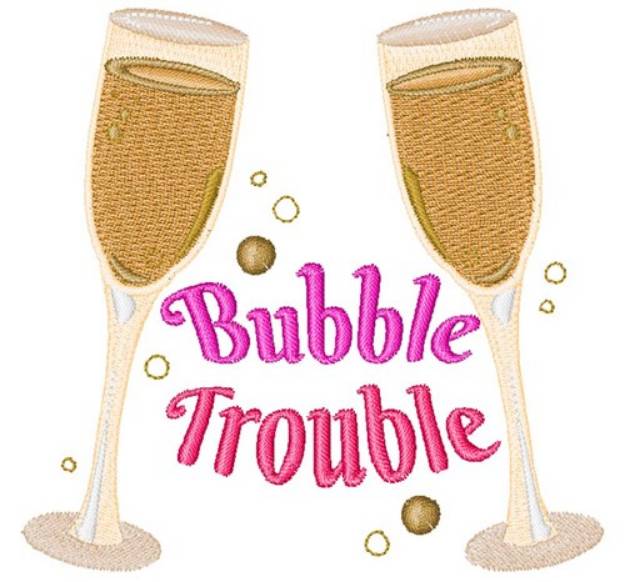 Picture of Champagne Bubble Trouble Machine Embroidery Design
