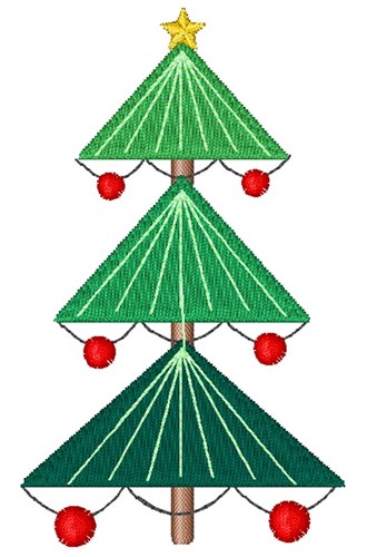 Decorated Christmas Tree Machine Embroidery Design