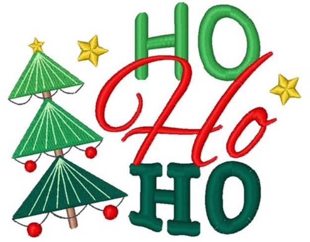 Picture of Ho Ho Ho Christmas Tree Machine Embroidery Design