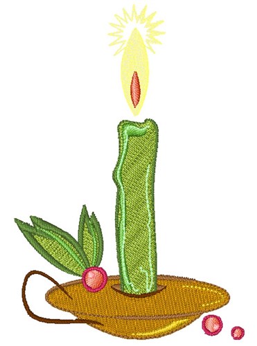 Christmas Candle Machine Embroidery Design