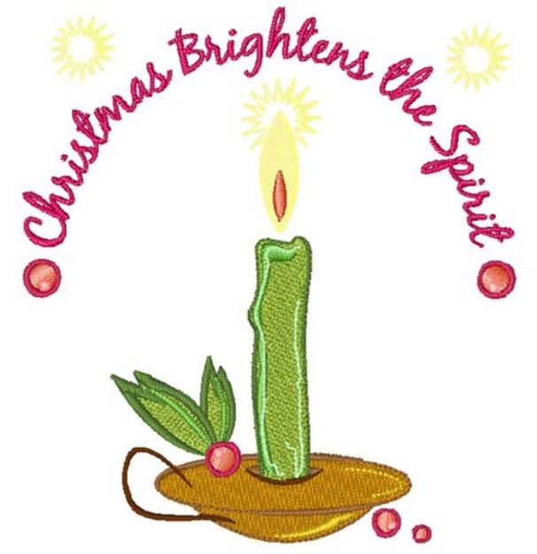 Picture of Christmas Brightens The Spirit Machine Embroidery Design