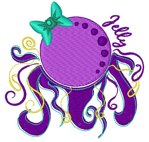 Purple Jellyfish Machine Embroidery Design