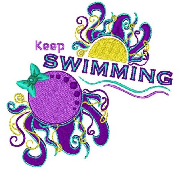Picture of Keep Swimming Machine Embroidery Design