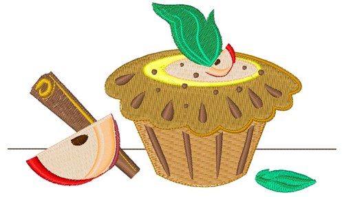 Apple Muffin Machine Embroidery Design
