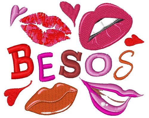 Besos Lips Machine Embroidery Design