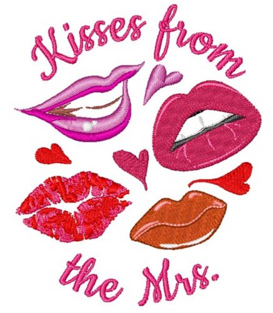 Picture of Kisses From The Mrs. Machine Embroidery Design