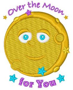Picture of Over The Moon For You! Machine Embroidery Design