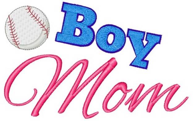 Picture of Baseball Boy Mom Machine Embroidery Design